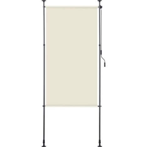 SWANEW Tenda verticale Tenda a rullo per esterni 120 x 270 cm Protezione anti-UV Tenda per esterni con barre telescopiche senza foratura Beige (1/3)