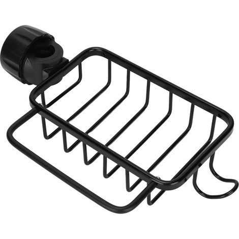 Égouttoir suspendu pour robinet de cuisine avec porte-éponge et étagère à serviettes, noir. (1/5)
