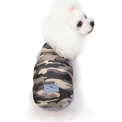 Chien T Shirt Chien Chemise Vêtements D'été Gilet Gilet Camo Sweat Cool D'été Fit Chiot Chiot Chat vert (1/3)