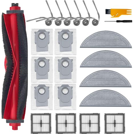 21 Pièces Accessoires pour Roborock Q10 S5+/ Q10 S5 Aspirateur robot Q10 S5+ Détachées, 1 Brosse Principale, 4 Hepa Filtres, 4 Chiffon, 6 Sacs à Poussière, 6 Brosses Latérales (1/5)