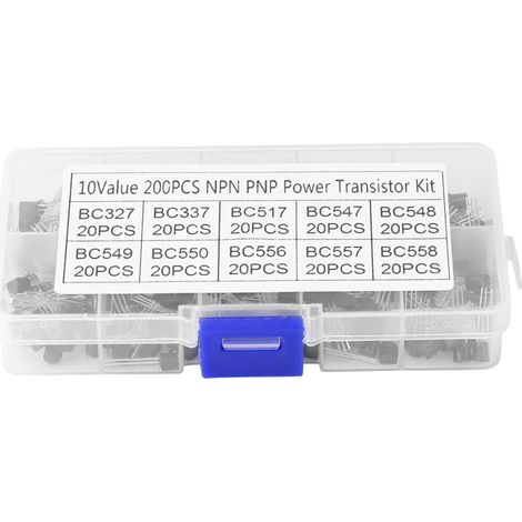Assortment of three-pin transistors, sufficient quantity, convenient to use, durable storage for electronic work on industrial equipment. (1/5)