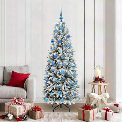 Künstlicher Weihnachtsbaum mit 300 LEDs mit Ständer Weiß 180 cm
