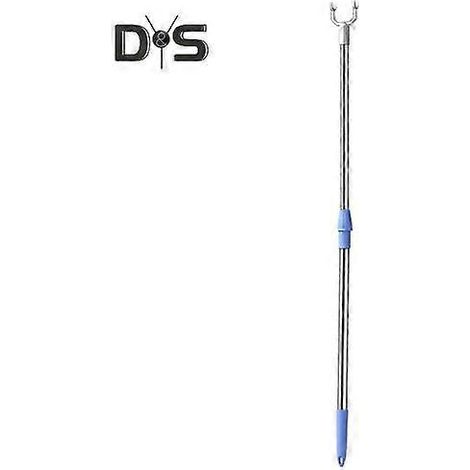 Barre à vêtements télescopique rétractable en acier inoxydable en forme de U avec crochet pour suspendre les vêtements, grande capacité de charge, étendoir pliable. (1/4)