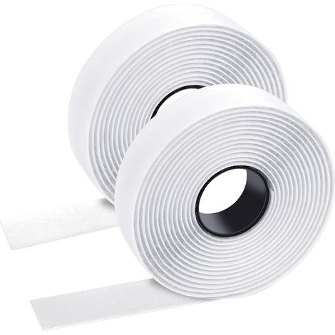 QAZQA Autocollant Double Face, Scratch Adhésif, Bande Scratch Adhésive, l'installation de ces attaches remplace les vis, les clous, les boutons-pression et les rivets, 2 cm x 1,8 m blanc (1/5)