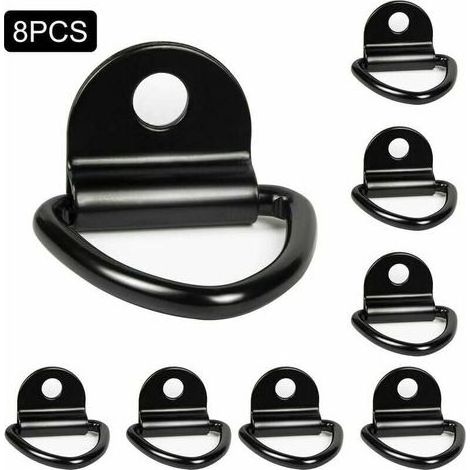 Pack of 8 heavy duty lashing rings for boats, vans, trucks and warehouses, iron pull rings with D-buckle (1/5)