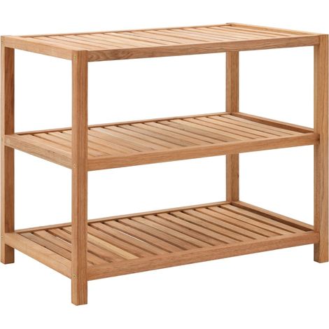 Mensola da bagno in legno massello di noce 65 x 40 x 55 cm 020000682