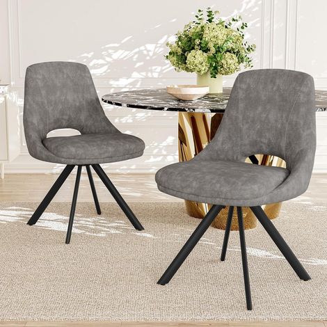 Esszimmerstühle 2er Set Grau, gepolstert, modern, robust, ergonomisch (1/5)
