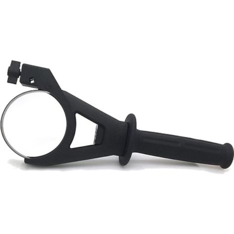 Trade-Shop Zusatzhandgriff / Handgriff / Seitengriff für Bohrhammer, Bohrmaschine, Schleifmaschine / einstellbarer Spannhals-Durchmesser 75mm - 87mm (1/5)