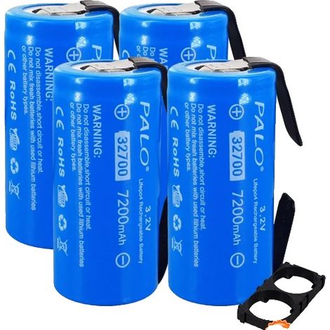 Batería recargable de alta capacidad, de fosfato de hierro y litio seguro, paquete de 4 baterías. (1/2)
