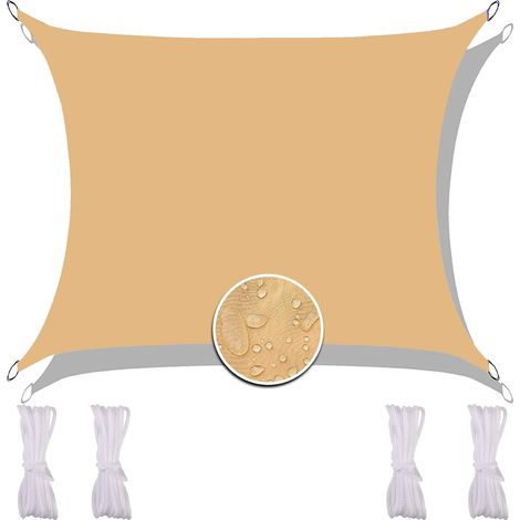 1 Voile d'ombrage,Imperméable,Protection UV 95%,Corde de fixation,Pour jardin,terrasse,piscine