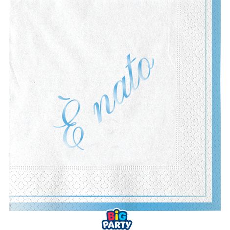 Big Party Tovaglioli Carta E' Nato 25 x 25 Cm Cf 16 Pz Celeste