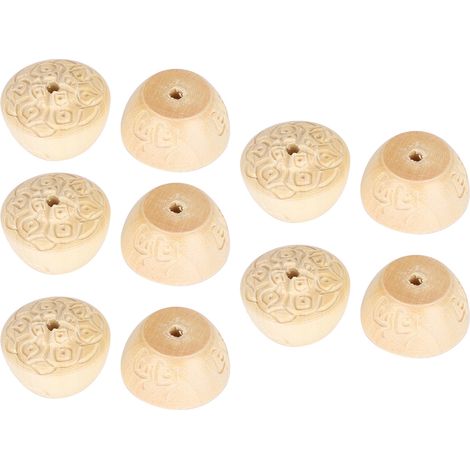 10Pcs Peach Wood Carved Accessories Wooden Ornaments Pendant DIY Craft Decoration (1/5)