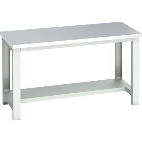 Bott 41003652.16V Cubio Bench with Half Shelf, Stainless Steel Clad Top 1500 x 750mm