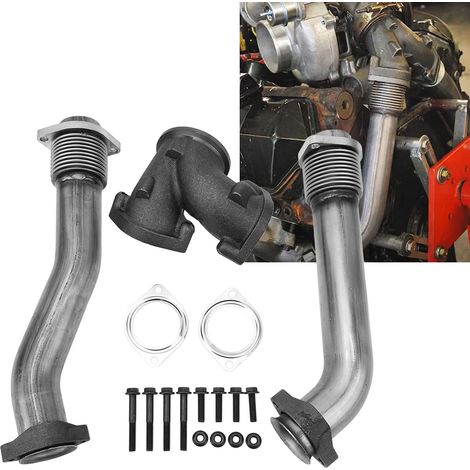 OBS Edelstahl-Wellrohr-Abdeckungssatz für Ford 7.3 7.3L Powerstroke Diesel 1994-1997 (Übergewicht) (1/5)