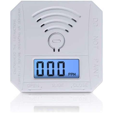 Détecteur de monoxyde de carbone, détecteur d'alarme de moniteur de gaz CO conforme aux normes UL 2034, capteur de CO avec affichage numérique LED pour la maison, le dépôt, alimenté par batterie (1/5)