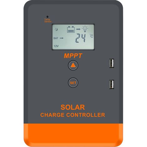 Eosnow 12 Volt/24 Volt automatischer Spannungs-Solarregler, LCD-Display mit Hintergrundbeleuchtung, mehrere Laststeuerungsmodi
