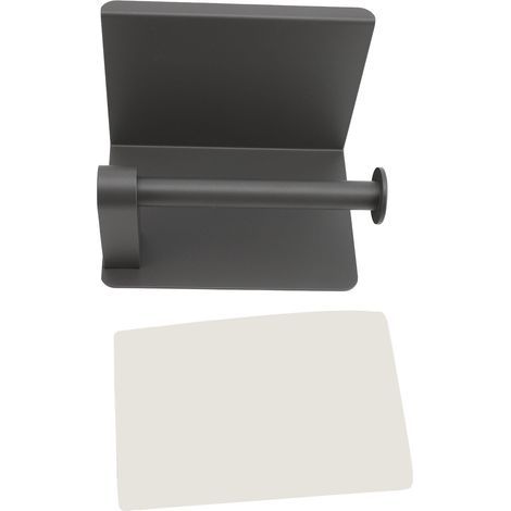 Porte-serviettes en papier mural, polyvalent, gain de place, en acier inoxydable, support de rouleau de rangement, étagère pour salle de bains, toilettes, cuisine, gris (1/2)