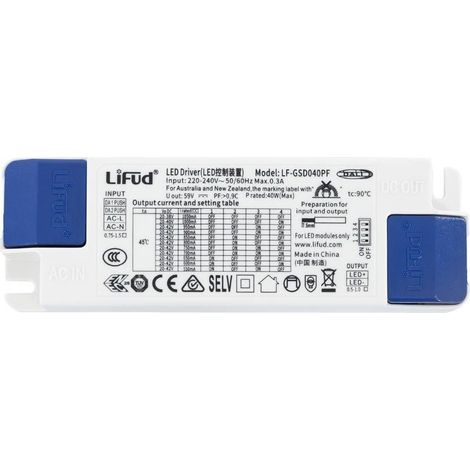 Driver No Flicker Regolabile DALI 220-240V Output 9-42V 550-1050mA 23-40W LF-GSD040PF LIFUD 40 W