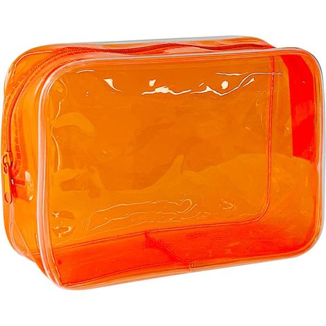 Neceser transparente de PVC en 1 color brillante, gran capacidad, moderno. (1/5)