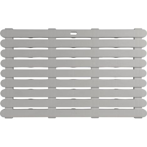 WENKO Griglia da bagno per interni ed esterni, antiscivolo, per bagno, piscina, plastica, 80 x 50 cm, beige (1/5)