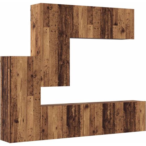 TV-Wandmöbel Wandmontiert 5 pcs Altholz Holzwerkstoff vidaXL