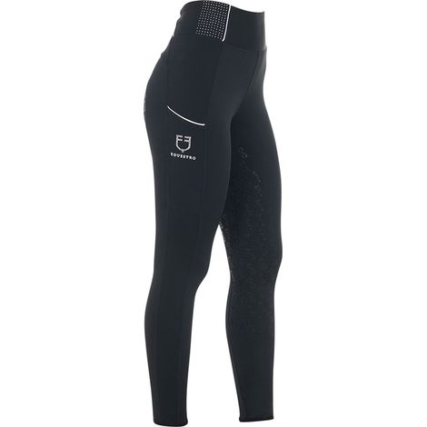 L, Blu navy: Leggings da donna per equitazione in tessuto tecnico full grip a vita alta (1/5)