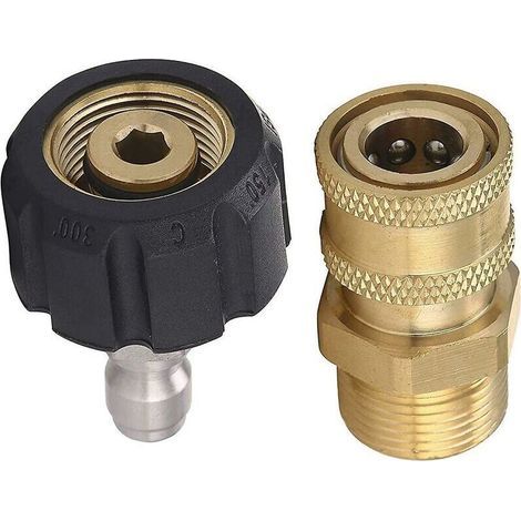 M22 auf 1/4 Zoll Schnellkupplungs-Adapterset für Hochdruckreiniger, M22 14 mm auf 1/4 Zoll Schnellkupplungsset (1/4)