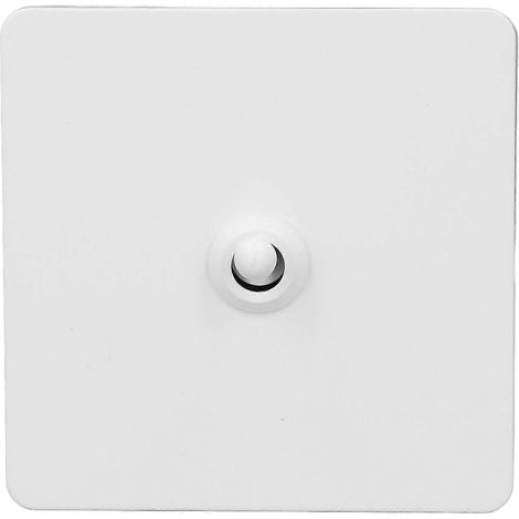 Interrupteur à bascule mural, ouvrable d'un côté, double fonction, 250 V CA, à bords carrés, en métal et acier inoxydable. (1/4)