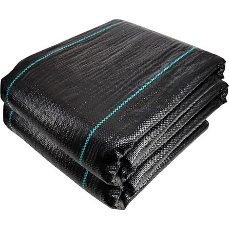 Toile de Paillage Contre Les Mauvais Herbes 2Mx20M en Fibres de Polypropylène Tissées Anti-UV Résistant Aux Déchirures avec Haute Stabilisation Bâche de Paillage (1/4)