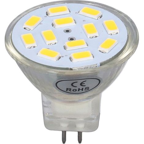 Ampoule MR11 12LED 4W 400LM, Base à Double broche, Spot paysage pour chambre à coucher, blanc chaud, 4 pièces, DC12V (1/5)