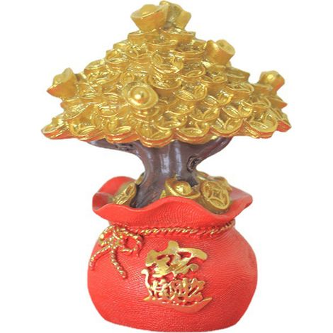 Goldmünzenbaum, Bonsai-Schreibtischdekoration, Glücksbaum, kleine Wohndekoration, Kunstharz, Wohnzimmer (1/5)