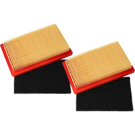 vhbw 4x Filter (2x Vorfilter, 2x Luftfilter) Ersatz für Wolf 2098 346 für Rasenmäher - 14,5x 8,5 x 2,8 cm