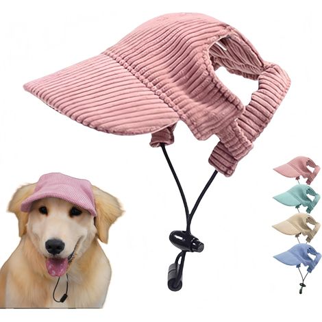 4-teilige Kappe mit Ohrenlöchern für Haustiere - Mehrfarbiger Sonnenschutz für Hunde und Katzen, Strandmütze für Welpen und Kätzchen im Sommer und Herbst (XL) (1/3)