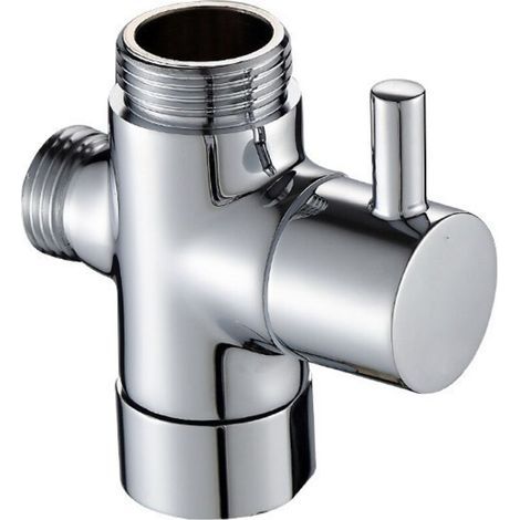 Robinet 3 voies, robinet 4 voies à 3 têtes (bouchon rond), laiton massif, raccord de douche G1/2 (1/5)
