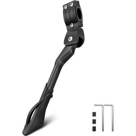 Béquille de vélo - Noir  Réglable en Hauteur Support de vélo de 24 à 29 Pouces - Universel Alliage d'aluminium Bicyclette Support en Caoutchouc Antidérapant pour BMX  VTT  Trekking (1/5)