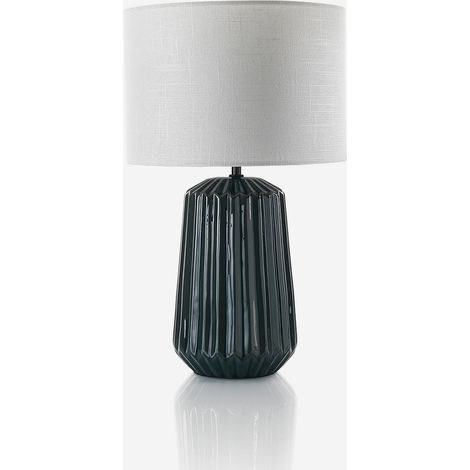 Lampada da tavolo in ceramica con paralume in tessuto Vivara