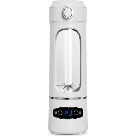 Blender portable rechargeable blanc, gobelet à jus et glace pilée, 12 lames, maison et extérieur (1/5)
