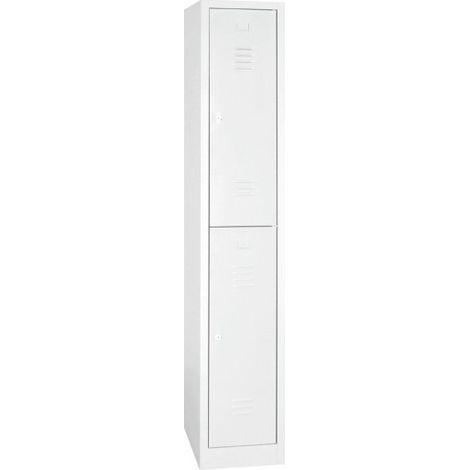 [JAMAIS UTILISE] Vestiaire 2 Casiers avec Penderie Fermeture à Clés MTI 1800x30x500mm Blanc - WM231-BLC (1/5)