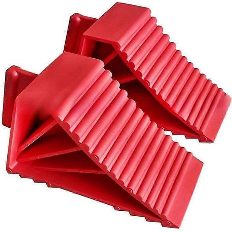 Lot de 2 cales de roue en plastique robuste, compatibles avec les caravanes, les camping-cars et les camions. (1/5)