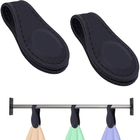 2 Pince Magnétique en Cuir pour Serviette Porte Serviettes de Bain Magnétique pour Poignées de Four Barres Ou Supports à Serviettes Pinces à Serviettes Multi Usages pour Cuisine Salle Bain (1/5)