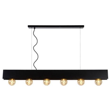 Lampadario Lucide Surtus nero 6xE27 60W 30474/06/30