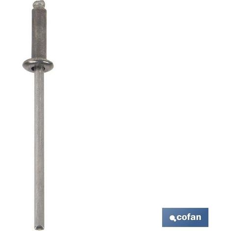 Pack mit 250 Edelstahl A-2 Nieten 6 x 12 mm