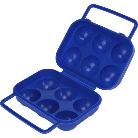 Boîte de rangement à œufs portable 6 espaces ABS pour usage intérieur et extérieur - Bleu (1/5)