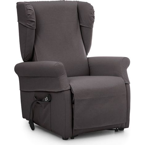 Poltrona Dromanzin, Sfoderabile, Reclinabile Made in Italy, Bianco (1/5)