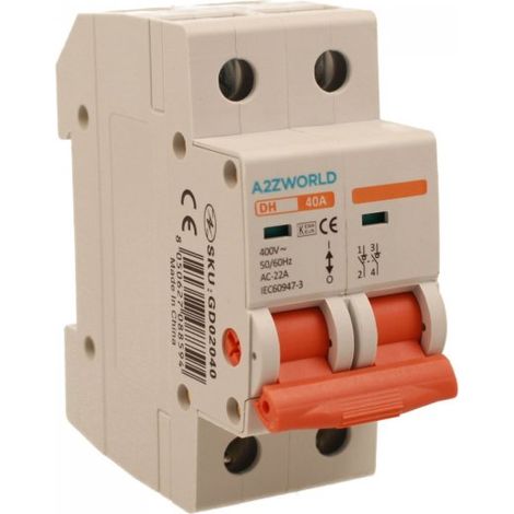 Interruttore Sezionatore Modulare 2P 2M 40A AC 400V IP20 IEC60947-3 DH