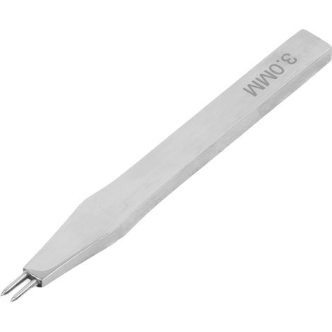 Outil de poinçonnage cuir, emporte-pièce rond acier rapide poli miroir, 3,0mm 2 dents, perçage couture estampage, matériel de maroquinerie. (1/5)