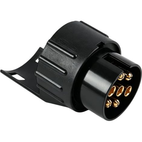 1 Pièces 7 vers 13 Broches Adaptateur Remorque, Adaptateur Prise Remorque avec Connecteur Fiche Attelage, 12V/24V Adaptateur Remorque Cuivre pour Auto, Caravane, Vélo, Bateau (1/5)