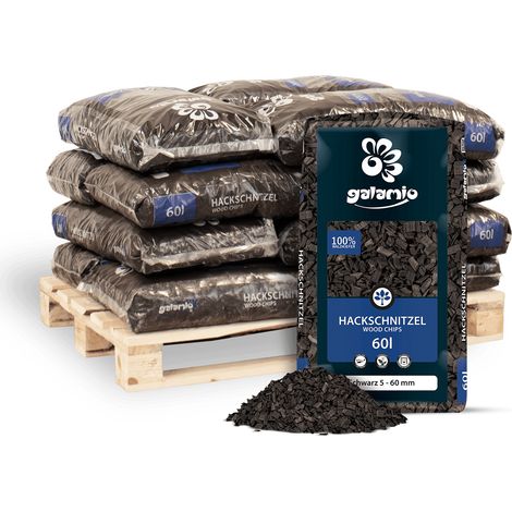 Galamio Holzhackschnitzel Schwarz 60l x 12 Sack 720l 12er (1/5)