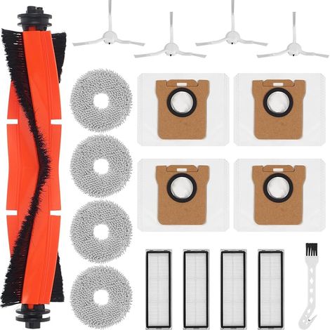 18 Accessories pour Xiaomi X20,1brosse principale,4chiffons de nettoyage,4 sacs à poussière,4 brosses latérales,4 filtres HEPA,1brosse de nettoyage, accessoires pour aspirateur robot pour Xiaomi (1/5)