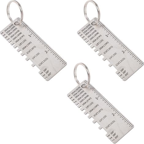 Lot de 3 jauges d'épaisseur tôle inox jauge soudure fil outil mesure contrôle (1/5)